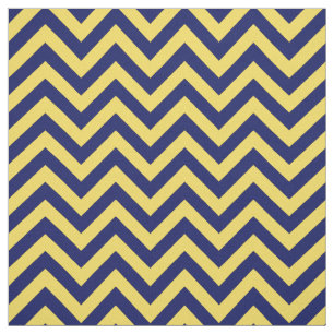 Ananas Yellow Navy Blue LG Chevron Pattern 12I Stof