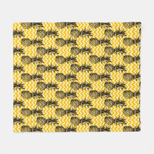 ananas Zigzags Fleece Deken (Voorkant (Horizontaal))