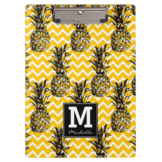 ananas Zigzags | Monogram Klembord (Voorkant)