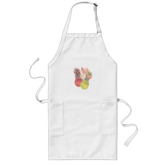 Ananas, zoet koppel. lang schort (Voorkant)