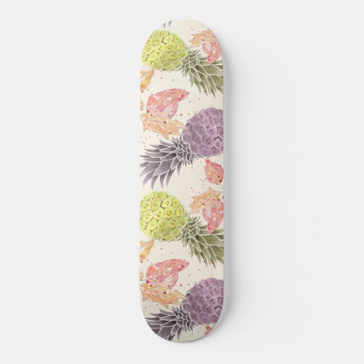 Ananas, zoet koppel, vruchten, waterverf skateboard (Voorkant)