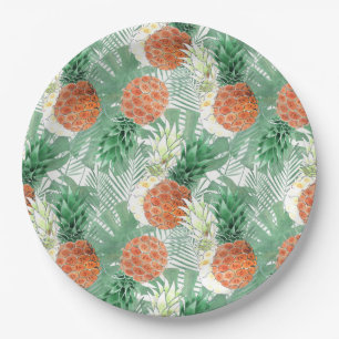 Ananas, zoete koppels, vruchten papieren bordje