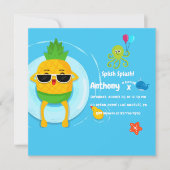 Ananas Zomer Spetterfeest Kinderverjaardagsfeestje Kaart (Voorkant)