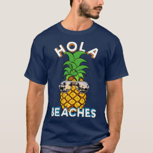 Ananas Zonnebril Hola Stranden Grappig strand Vaca T-shirt