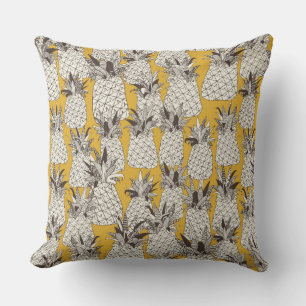 ananas zonnegeel kussen