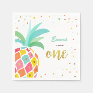 Ananassapier Napkins Birthday Tropical Aloha Servet