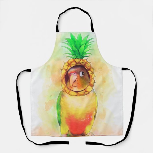 Ananassegrond met anananas pet schort (Voorkant)