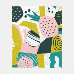 Ananassen Abstract: kleurrijke naadloze patchwork Fleece Deken