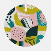 Ananassen Abstract: kleurrijke naadloze patchwork Glas Ornament (Achterkant)