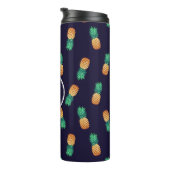 ananassen op de marine | Monogram Thermosbeker (Geroteerd rechts)