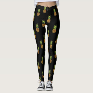 ananassen op zwarte leggings