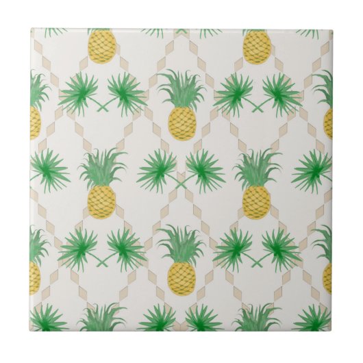 ananassen, retro tegeltje (Voorkant)