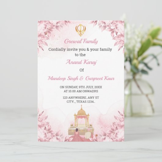 Anand Karaj carte Faire-part de mariage, Mariage s (Debout devant)