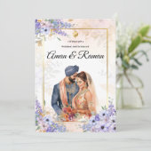 Anand Karaj uitnodiging Sikh trouwkaarten (Staand voorkant)