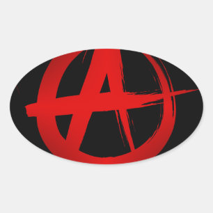 Anarchie symbool ovale sticker