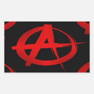 Anarchie symbool rechthoekige sticker