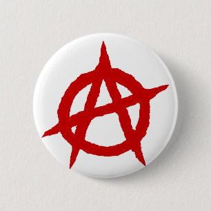 Anarchie symbool rode punk muziekcultuur teken cha ronde button 5,7 cm