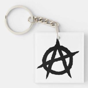 Anarchie symbool zwarte punk muziekcultuur teken c sleutelhanger