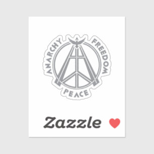 Anarchie, vrijheid en vrede: het symbool van de mo sticker