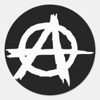 Anarchie zwart ronde sticker