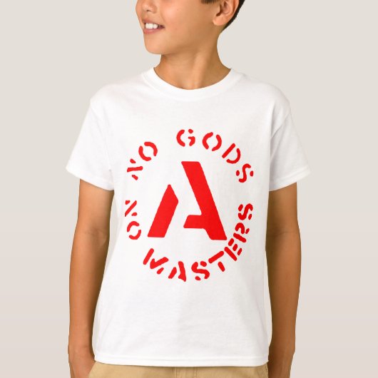 Anarchisme - Geen goden, geen meesters T-shirt (Voorkant)
