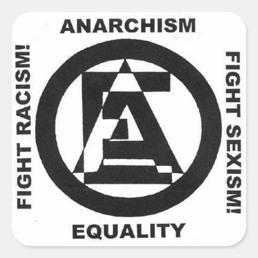 anarchisme gelijkheid witte sticker (Voorkant)