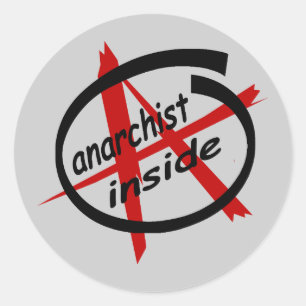 Anarchist van binnen ronde sticker