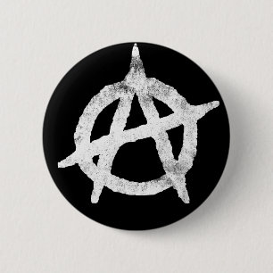 anarchistische cirkelsymbool ronde button 5,7 cm