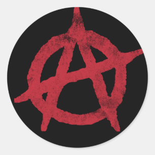 anarchistische cirkelsymbool ronde sticker