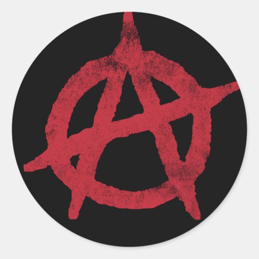 anarchistische cirkelsymbool ronde sticker (Voorkant)