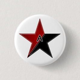 Anarchistische rode of zwarte ster ronde button 3,2 cm