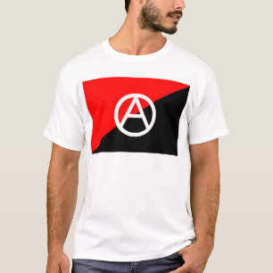 Anarchistische rode zwarte en witte vlag Anarchie T-shirt