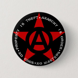 Anarchistische ster ronde button 5,7 cm