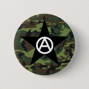 anarchistische sterrenpin ronde button 5,7 cm
