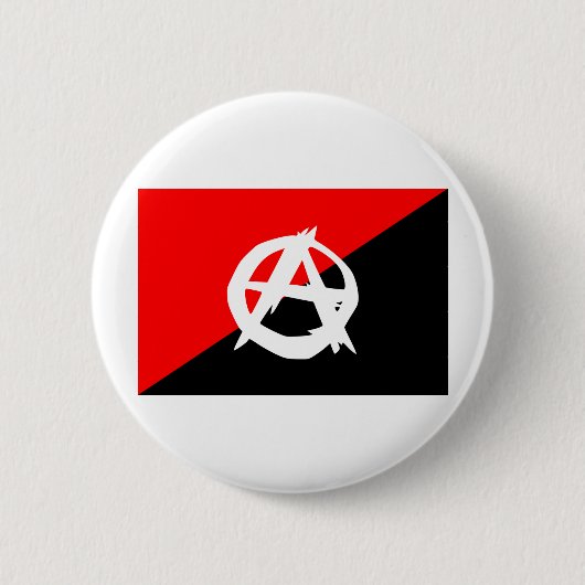 Anarchistische vlag met een symbool ronde button 5,7 cm (Voorkant)