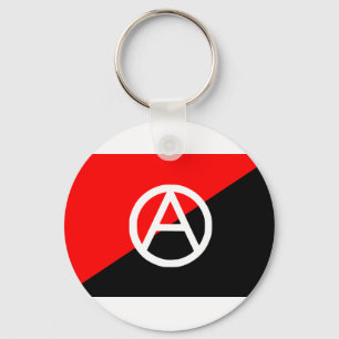 Anarchistische vlag met een symbool sleutelhanger