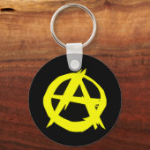 Anarcho Capitalism Black and Yellow Flag Sleutelhanger (Voorkant)