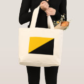 Anarcho Capitalist Black and Yellow Grote Tote Bag (Voorkant (product))