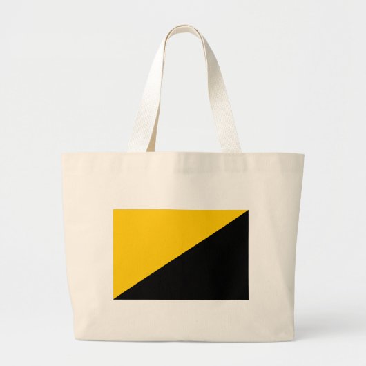 Anarcho Capitalist Black and Yellow Grote Tote Bag (Voorkant)