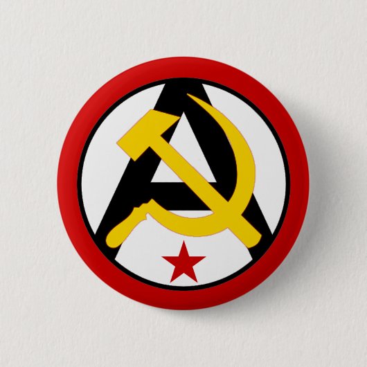 Anarcho-communistische logo ronde button 5,7 cm (Voorkant)