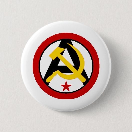 Anarcho-communistische logo ronde button 5,7 cm (Voorkant)