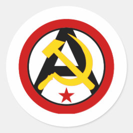 Anarcho-communistische logo ronde sticker