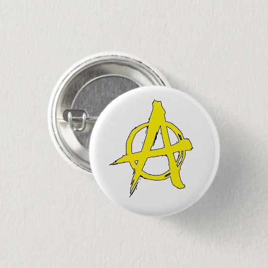 Anarcho-kapitalisme Gele anarchy Symbol Button (Voorkant /achterkant)