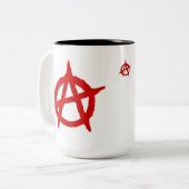 Anarchy Coffee Cup Tweekleurige Koffiemok (Voorkant links)