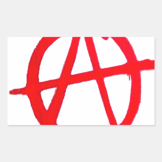 Anarchy Graffiti Rechthoekige Sticker (Voorkant)