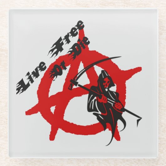 Anarchy Grim Reaper Glazen Onderzetter (Voorkant)