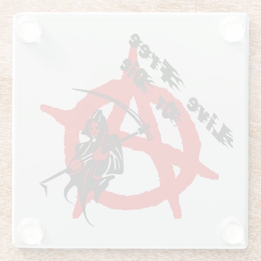 Anarchy Grim Reaper Glazen Onderzetter (Achterkant)