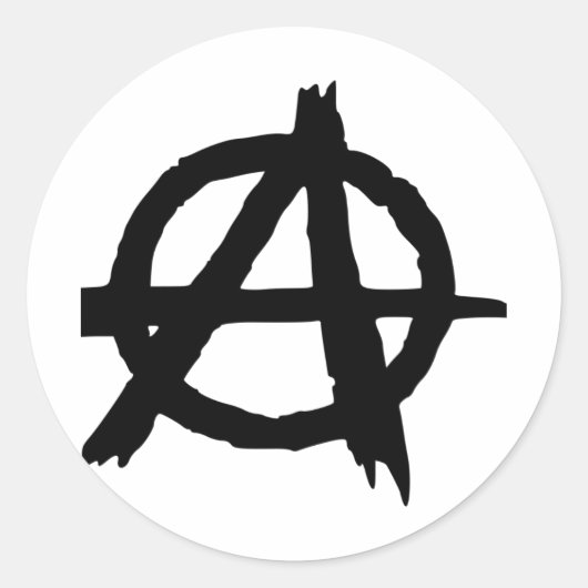 Anarchy Symbol Ronde Sticker (Voorkant)
