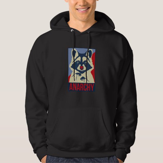 Anarchy Trash Panda Raccoon Animal Design Hoodie (Voorkant)
