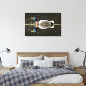 (Anas platyrhyncus),na afschudden van water Canvas Afdruk (Insitu (Slaapkamer))